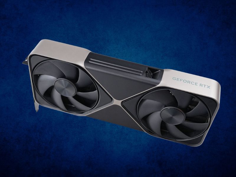 NVIDIA GeForce RTX 5080 Super grafička na plavoj pozadini