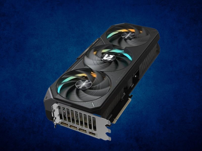 Grafička kartica za komjuter model NVIDIA na plavoj pozadini